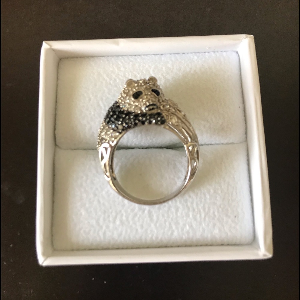 Victoria Wieck CZ Panda ring Sterling Silver 7